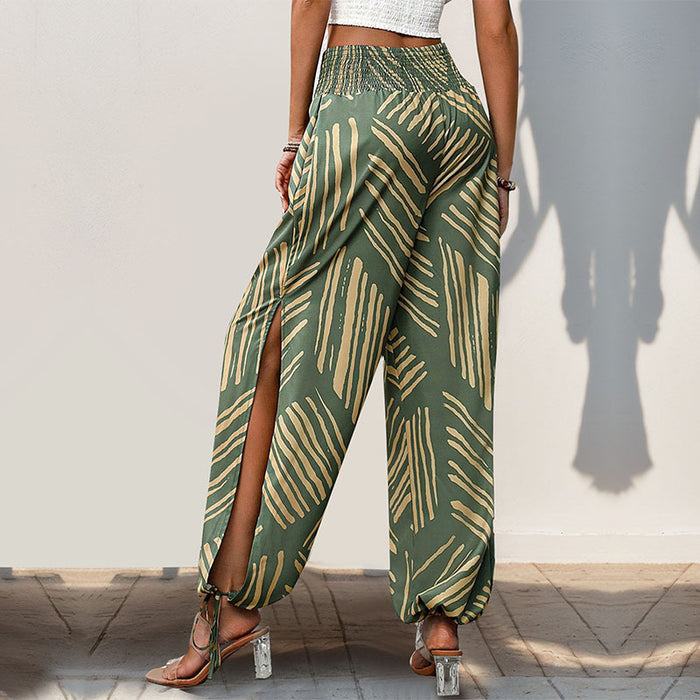 Summer Women Split Bohemian Skinny Pants