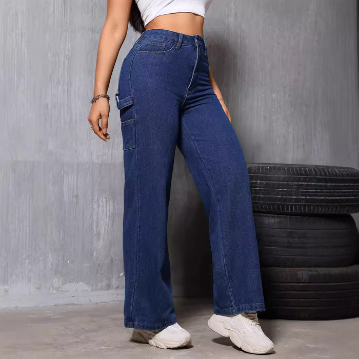 High Waist Retro Straight Jeans Women Summer Slimming Loose Drooping