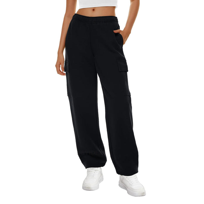 Autumn Winter Women Wide Leg Sweatpants Elastic Waist Loose Casual Workwear Trousers