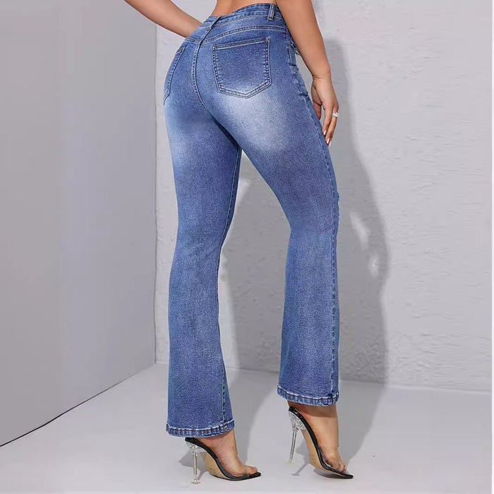 Light Colored Skinny Jeans for Women Summer Slimming Denim Capital Cropped Small Straight Flare Pants Spring Summer