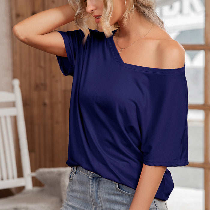 Summer Women Clothing round Neck Loose Casual Short Sleeve T Shirt Top Women