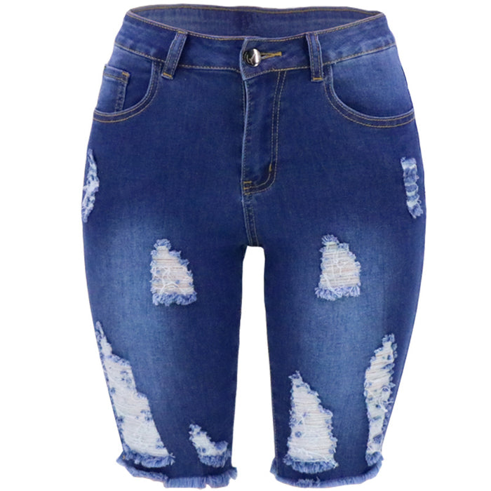 Ripped Slim Fit Women Denim Pants Jeans Summer