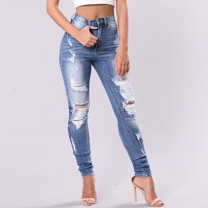 Women Daily Casual Denim with Hole Women Wear