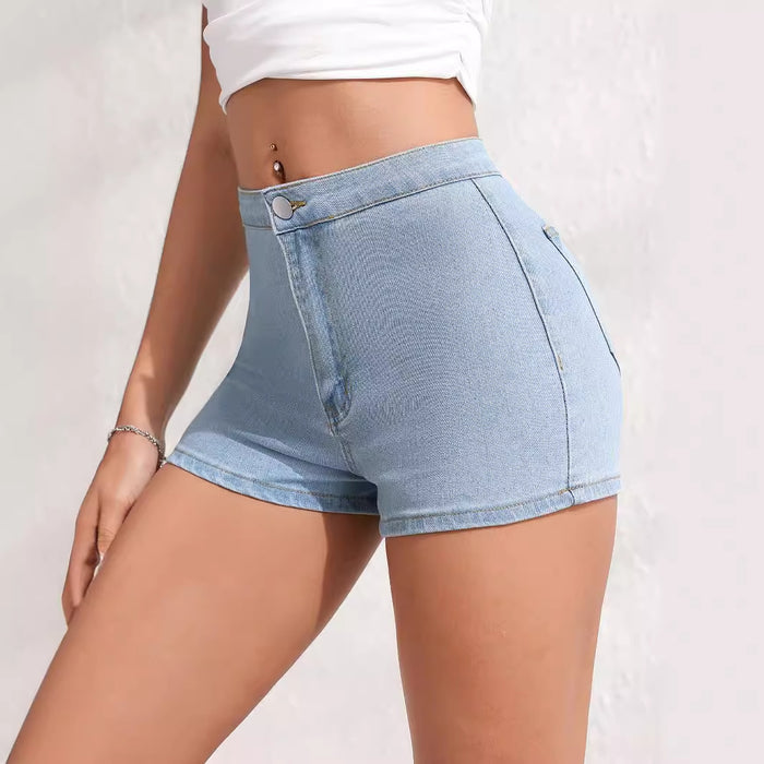 Basic Women Denim High Elastic Shorts Flattering Summer Summer Comfort Casual