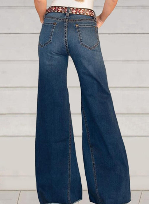 High Waist Retro Slim Wide-Leg Jeans for Women