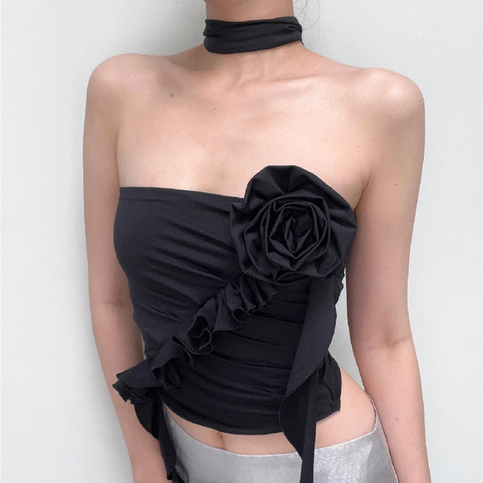 Off The Shoulder Floral Top Sexy Off The Cropped Women Top Bandage Accessories