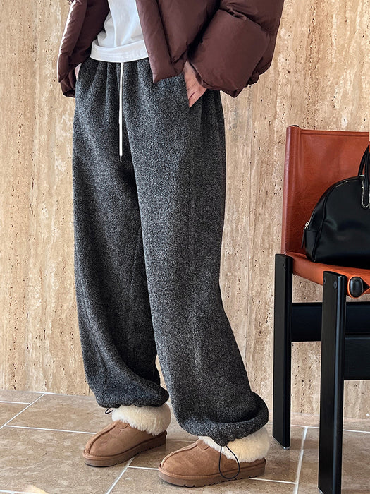 Autumn Winter Woolen Woolen Casual Pants Sweatpants Women Autumn Winter Thickening Lamb Wool Ankle Banded Pants