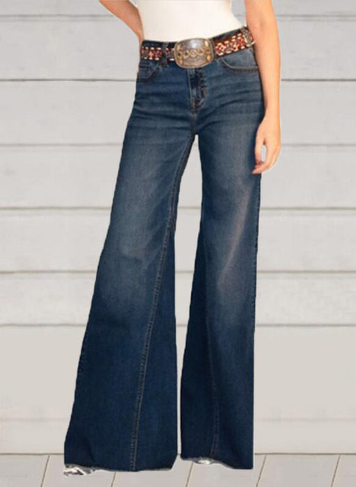 High Waist Retro Slim Wide-Leg Jeans for Women