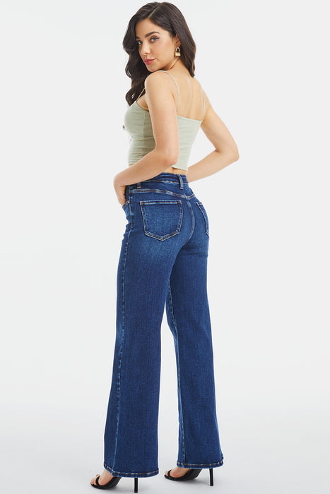 BAYEAS Full Size High Waist Cat's Whisker Wide Leg Jeans