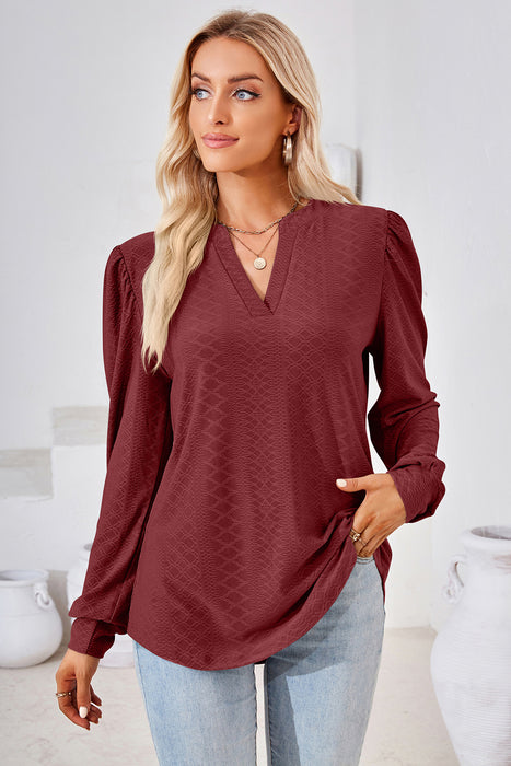 Notched Long Sleeve T-Shirt