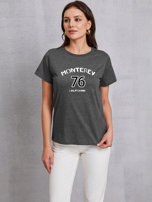 Letter Graphic Round Neck T-Shirt