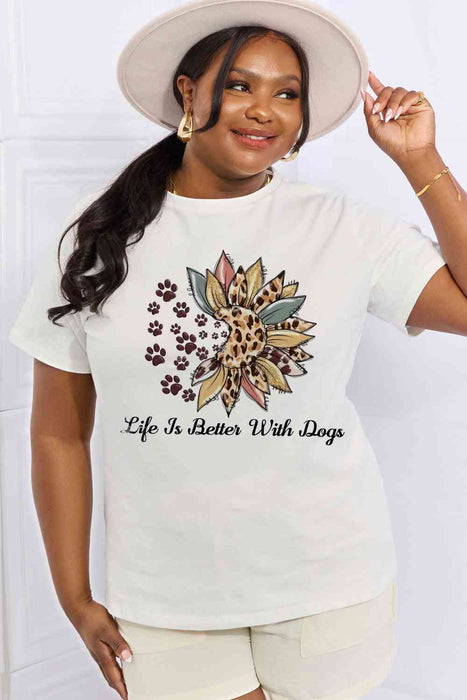 Simply Love Simply Love Full Size LIFE IS BETTER WITH DOGS Graphic Cotton Tee