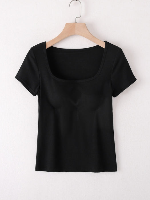 Square Neck Short Sleeve T-Shirt