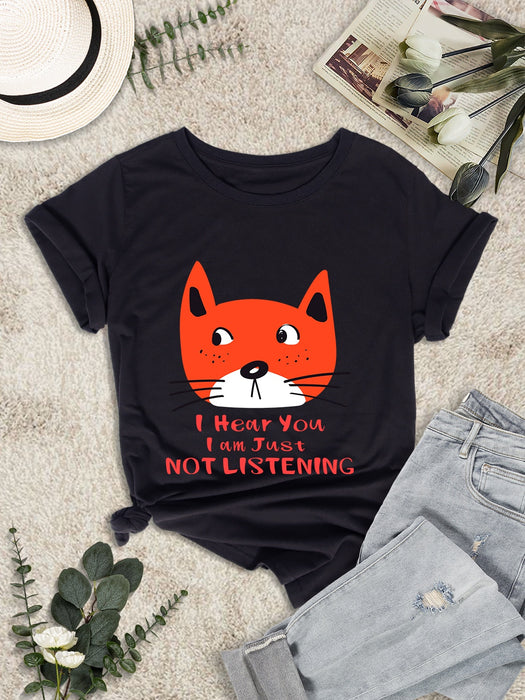 I HEAR YOU I AM JUST NOT LISTENING Round Neck T-Shirt