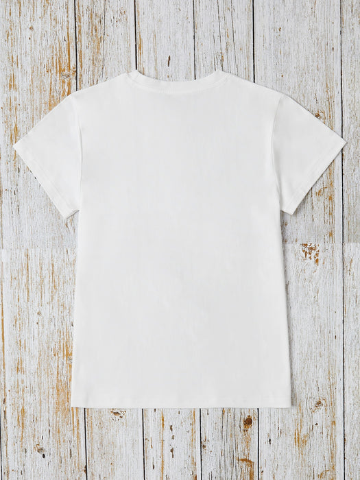 Rabbit Round Neck Short Sleeve T-Shirt